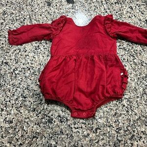 Caden Lane Burgundy Baby Romper 6-12 months